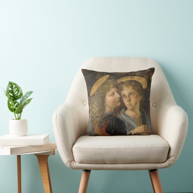 Coussin Anges du Baptême du Christ de Léonard de Vinci (Chaise)
