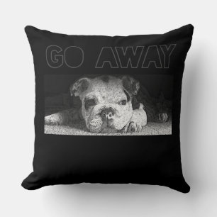 Coussin Anglais Bulldog Chiot Distances Sociales S'Éloigne