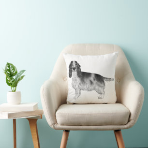Coussin Anglais Cocker Spaniel Design En Noir Et Blanc