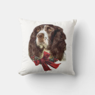 Coussin Anglais Springer Spaniel Christmas