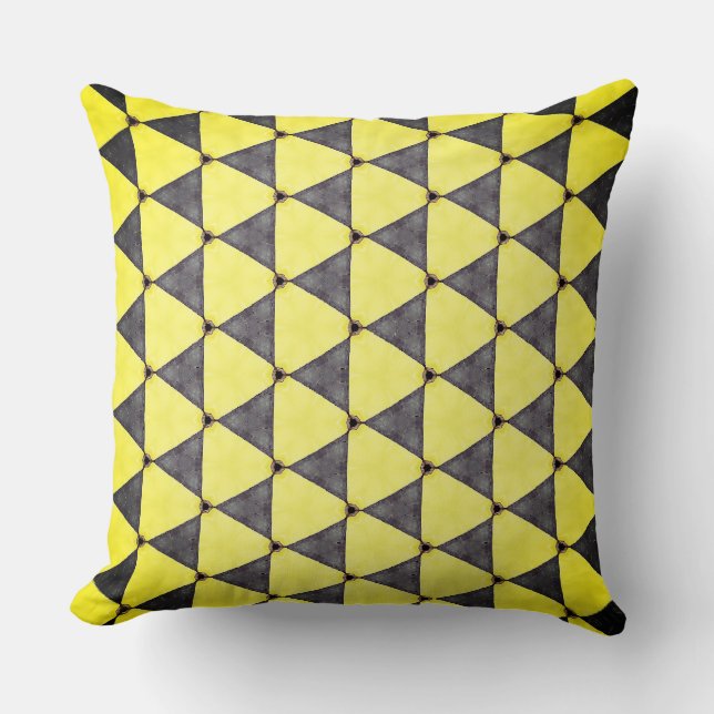 Coussin Angle à trois côtés du triangle jaune et gris (Recto)