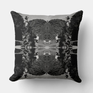 Coussin Angleterre vintage Londres Peter Pan statue Kensin