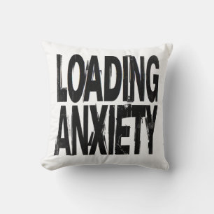Coussin ANGOISSE DE CHARGEMENT Typographie brutaliste de