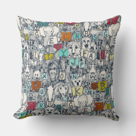 Coussin animal ABC indigo multi (Recto)