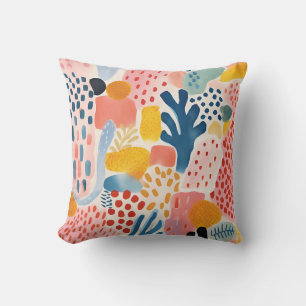 Coussin Animal Abstrait Moderne Retro Coloré