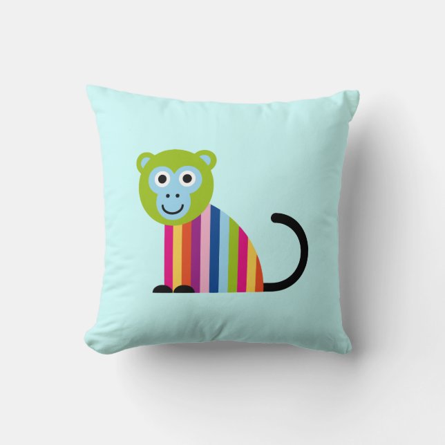 Coussin animal de bande dessinée colorée mignonne (Recto)