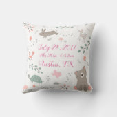 Coussin animal de bébé de crèche de région boisée (Verso)