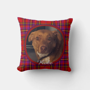 Coussin Animal de compagnie à monogramme à carreaux