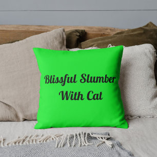 Coussin Animal familier chat citation drôle mignon lime pe