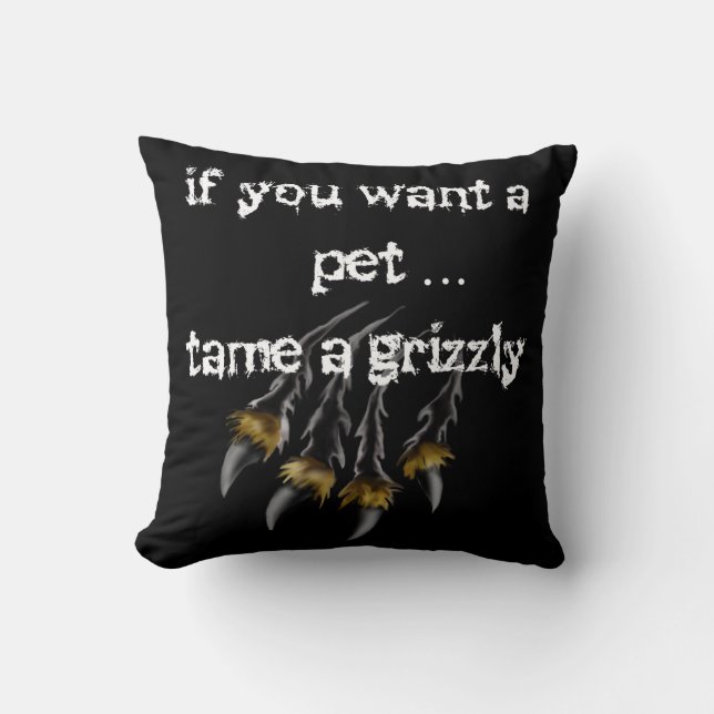 Coussin animal familier d'ours gris (Recto)