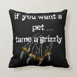Coussin animal familier d'ours gris