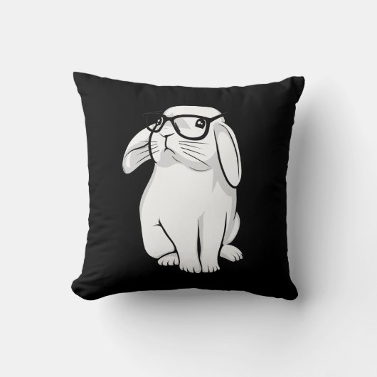 Coussin Animal familier mignon de lapin de lapin ringard (Recto)