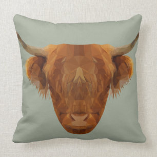 Coussin animal géométrique de bétail des montagnes