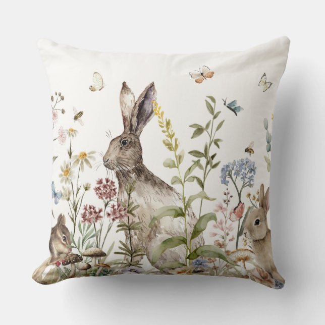 Coussin animal Vintage moderne Woodland (Recto)