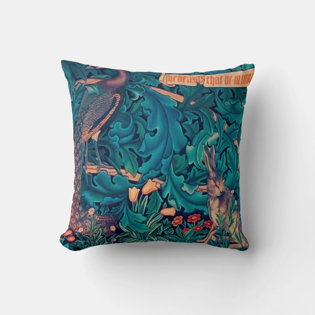 Coussin Animals dans The Forest, William Morris (Recto)