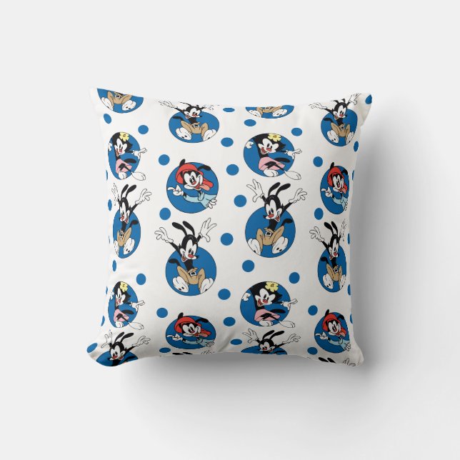 Coussin Animaniacs | Yakko, Wakko, & Motif du cercle de po (Recto)