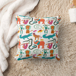 Coussin Animaux Abstraits Colorés Mignons Motif Enfants