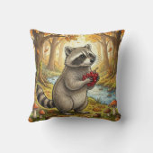 Coussin Animaux adorables de la forêt de ratons laveurs (Verso)