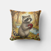 Coussin Animaux adorables de la forêt de ratons laveurs (Recto)