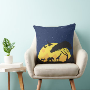 Coussin Animaux africains - Silhouette Sunset Wildlife