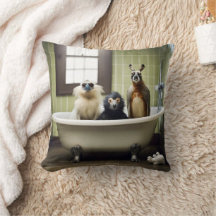 Coussin Animaux amusants dans la salle de bain