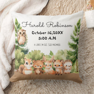 Coussin Animaux Aquarelle Forêt