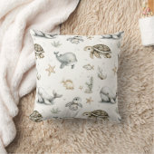 Coussin Animaux Bébés Océan Aquarelle Mignons (Couverture)