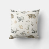 Coussin Animaux Bébés Océan Aquarelle Mignons (Verso)