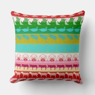 Coussin Animaux colorés rétro Motif #9