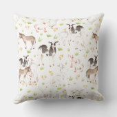 Coussin Animaux d'aquarelle dessinés à la main sur la ferm (Verso)