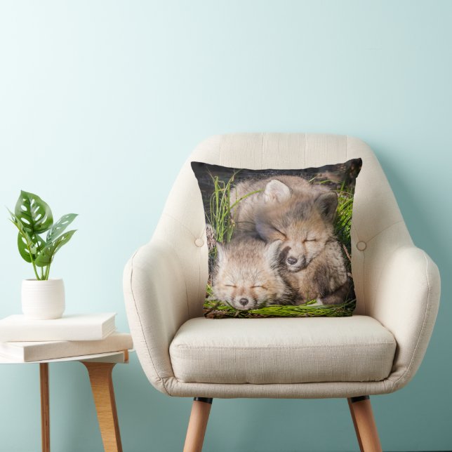 Coussin Animaux de bébés cutest | Baby Red Fox Kits Sleepi (Chaise)
