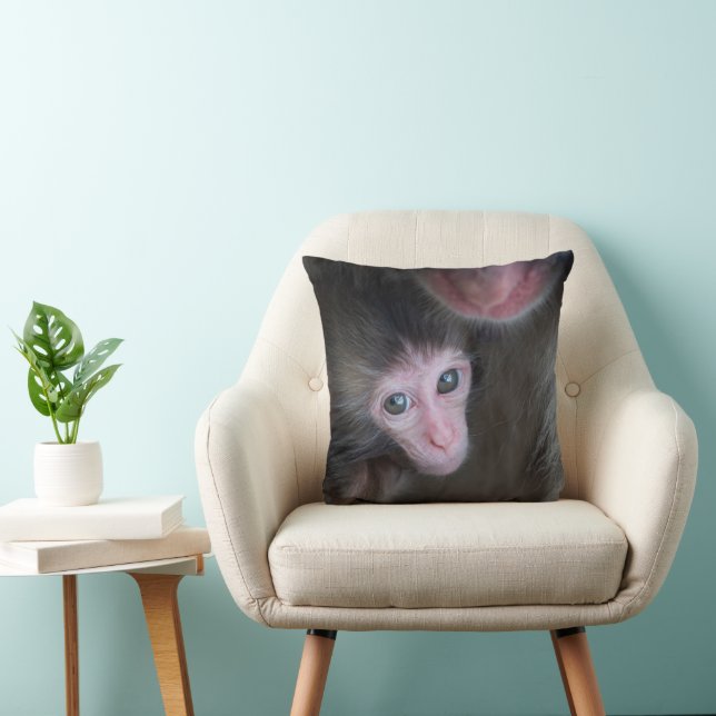 Coussin Animaux de bébés cutest | Bébé Macaque singe et mè (Chaise)
