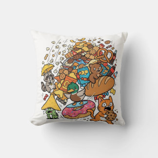 Coussin Animaux de dessin animé avec des collations tomban