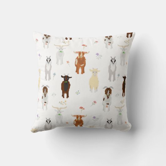 Coussin Animaux de ferme de chèvres mignons (Verso)