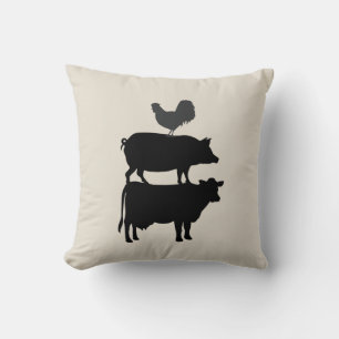 Coussin Animaux de ferme Style Agritourisme Jeu d'oreiller