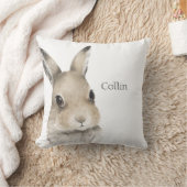 Coussin Animaux de forêt Rabbit Aquarelle Typographie Nom (Couverture)