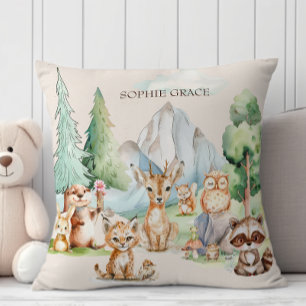 Coussin Animaux de la forêt Bohème Rustique Bébé