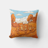 Coussin Animaux de la forêt d'automne (Recto)
