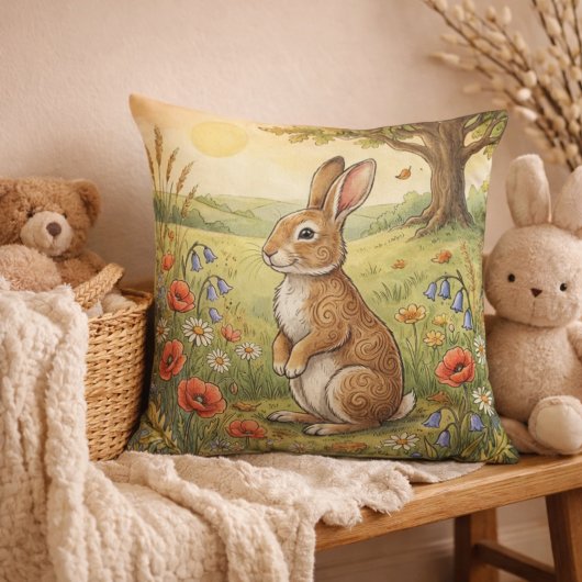 Coussin Animaux de la forêt de lapins adorables