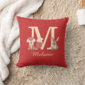 Coussin Animaux de la forêt Monogramme Initiale (Couverture)