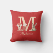 Coussin Animaux de la forêt Monogramme Initiale (Recto)