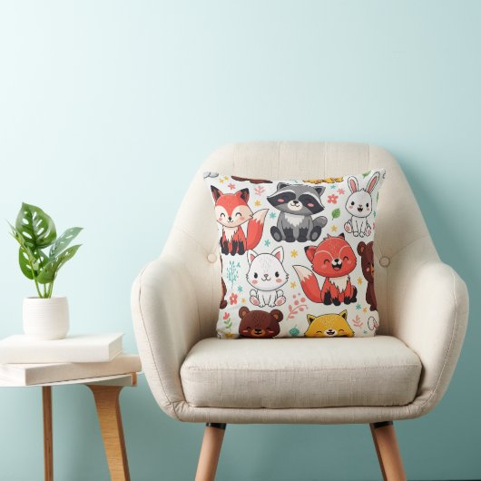 Coussin Animaux de la Forêt Sans Couture (Chaise)