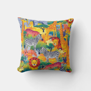 COUSSIN ANIMAUX DE SAFARI AFRICAIN