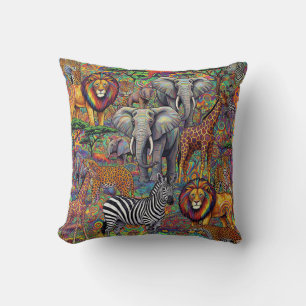COUSSIN ANIMAUX DE SAFARI AFRICAIN
