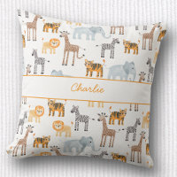Animaux de safari bébé mignons aquarelle nom perso
