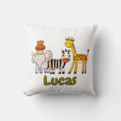 Coussin Animaux de safari de dessin animé mignons nom pers (Recto)