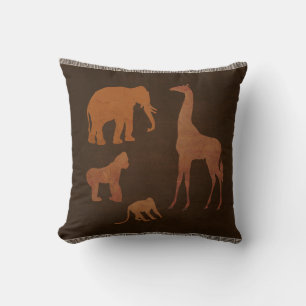 Coussin Animaux de safari de la jungle de zoo personnalisé