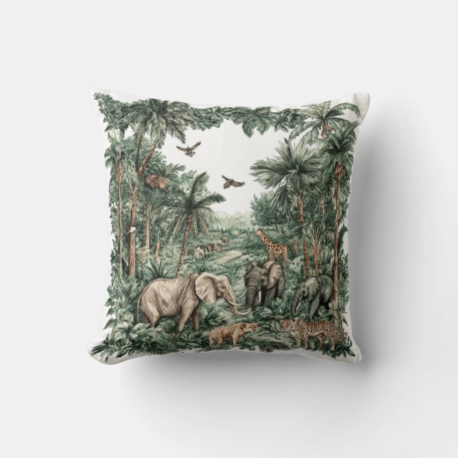 Coussin Animaux de Safari Jungle (Recto)