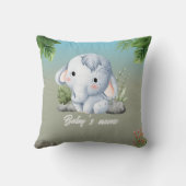 Coussin Animaux de safari mignons 2 côtés Singe Éléphant (Verso)