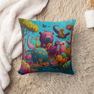 Coussin Animaux de Whimsical Aventures extraordinaires